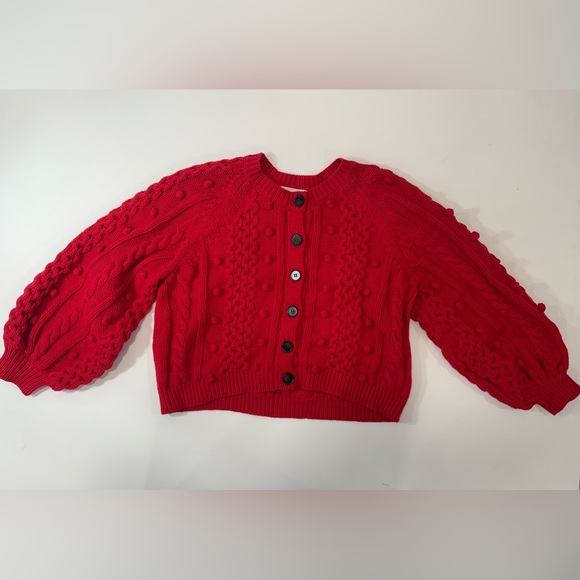 THE GREAT The Mountainside Cardigan in Deep Rose - Picture 7 of 16